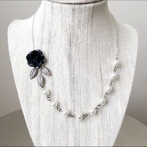 Floral and Pearl Necklace
